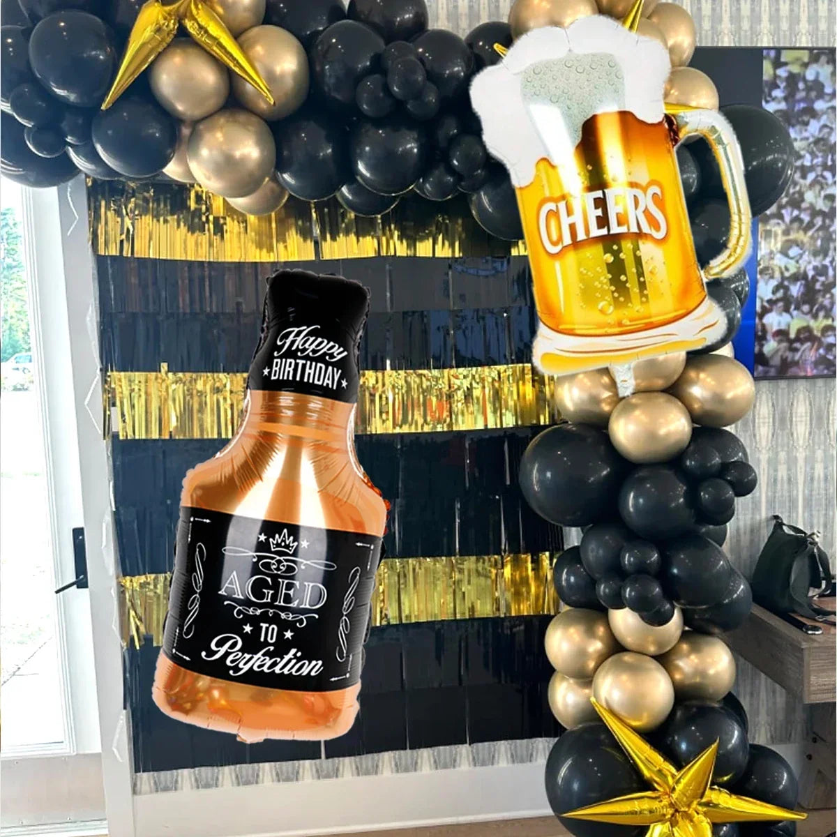 Oktoberfest Flaschenballons Bier & Whisky, Partydeko 4 Varianten