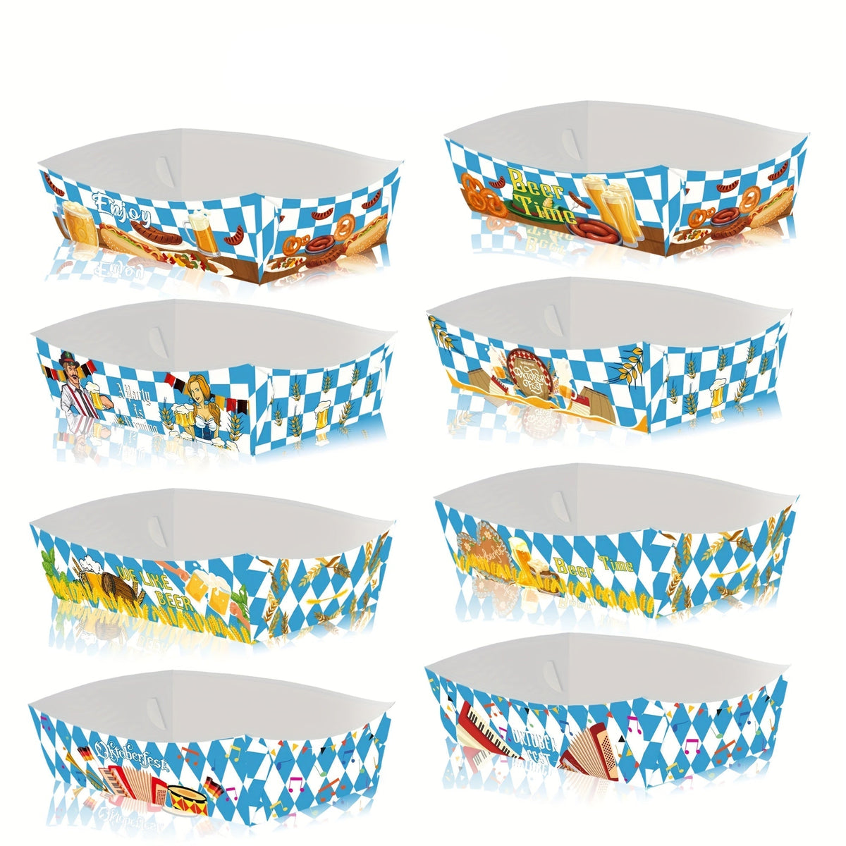 Oktoberfest Snackschalen Papier, Rautenmuster 2x24 Stück