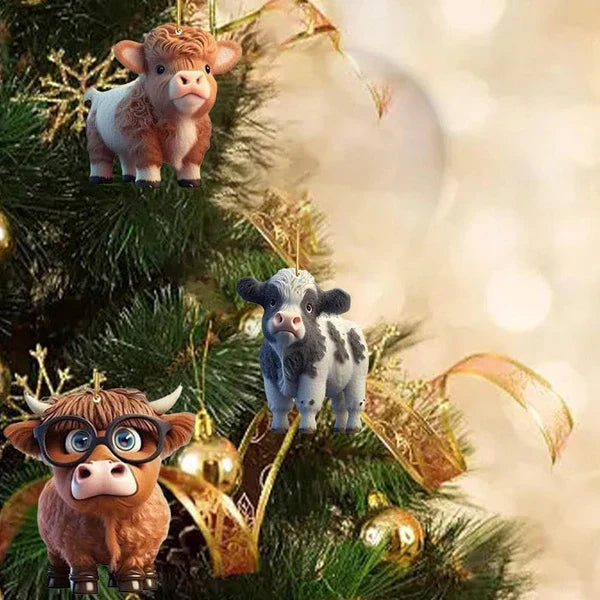 CowDecor Cartoon Kuh Weihnachtsbaum-Anhänger