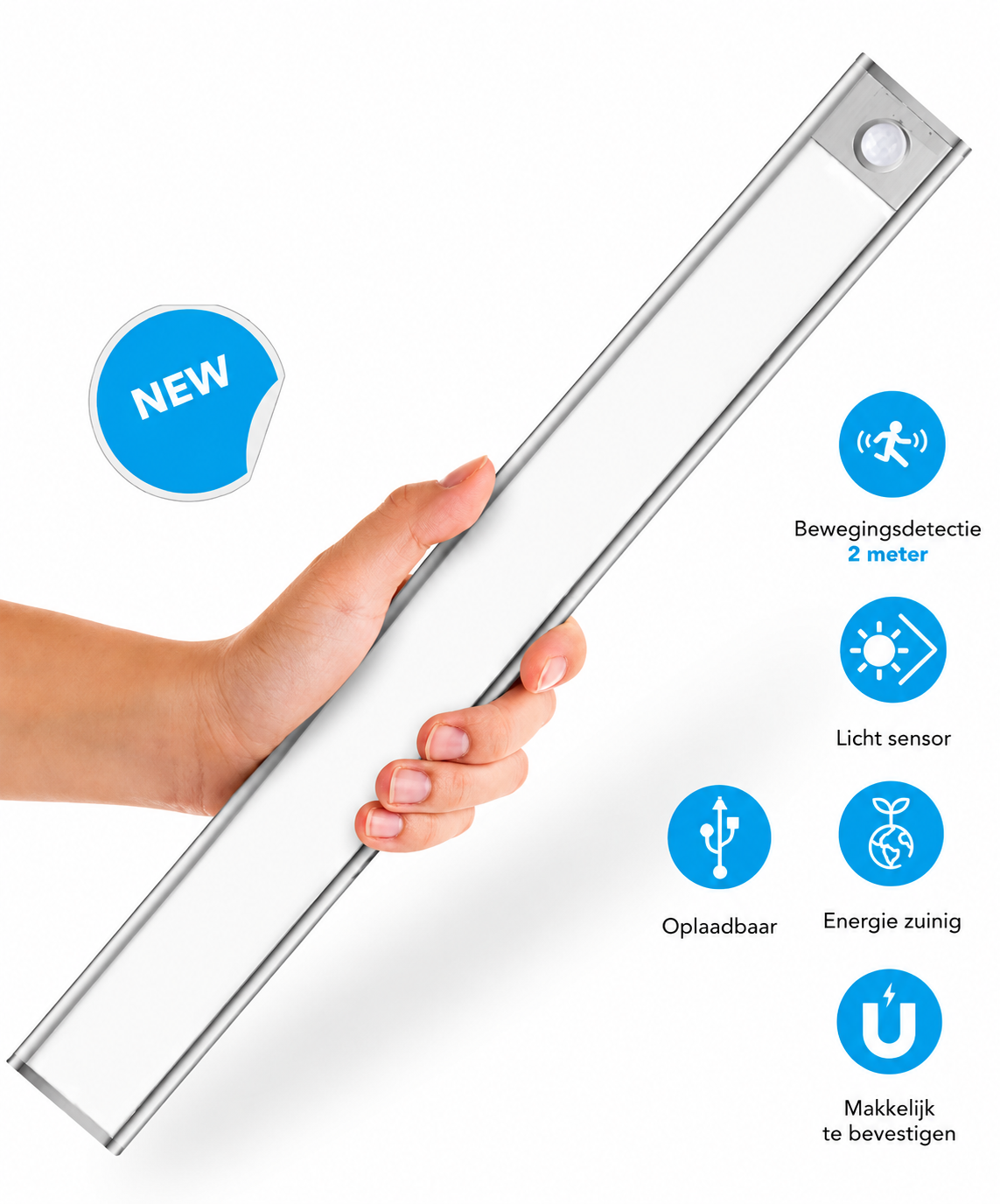 OVERNACHT – Smarte LED-Lampe mit Magnethalterung und Bewegungssensor