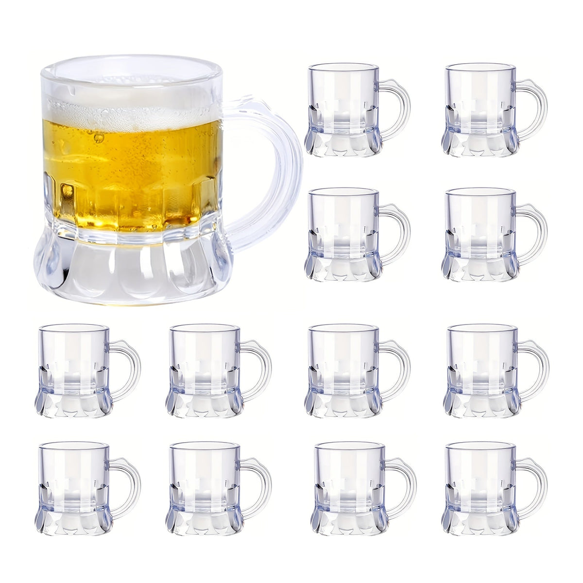 Mini Bierkrüge Oktoberfest Shotgläser, Klar Kunststoff 30er-Set