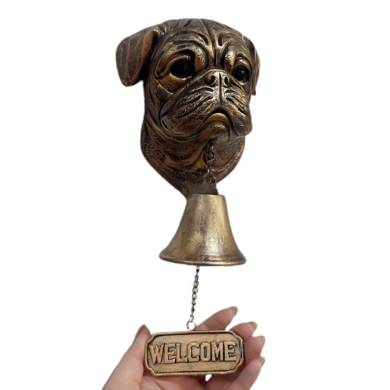 DogDoorbell – Rustikale Hundefigur-Türklingel im Vintage-Stil