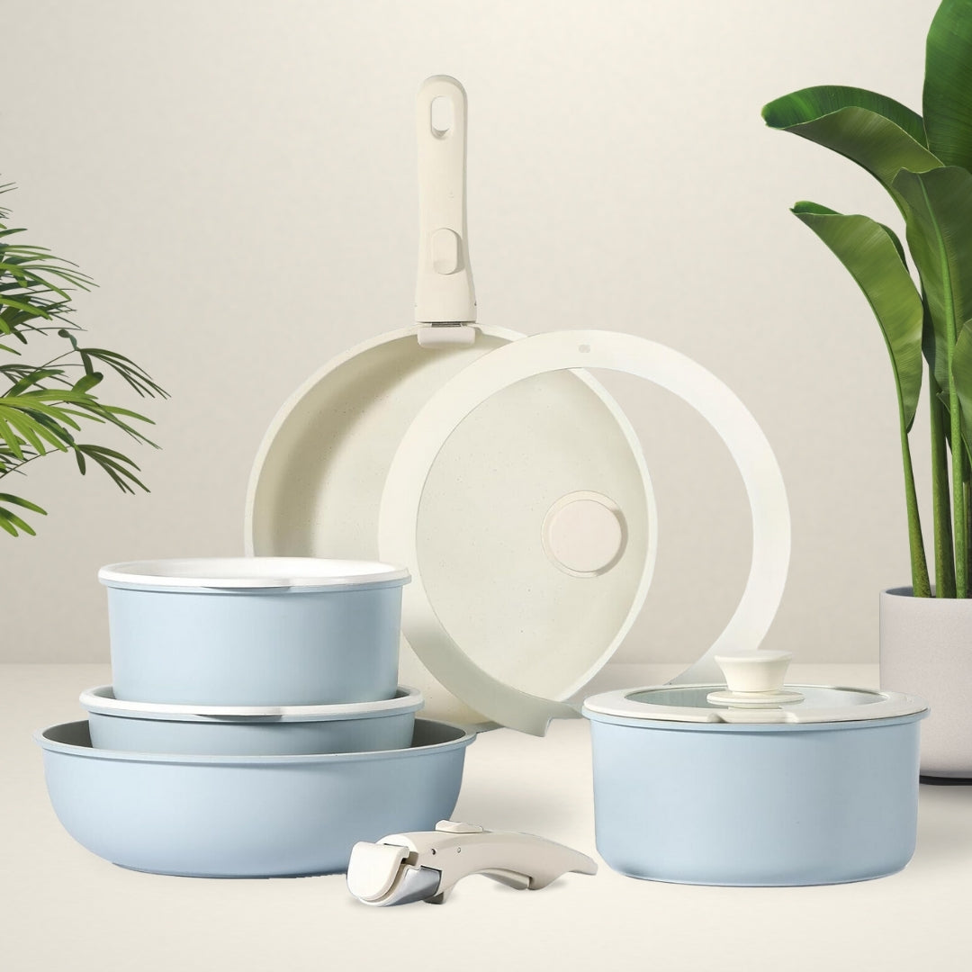 CeramicPans Keramik-Pfannenset Mit Abnehmbaren Griffen