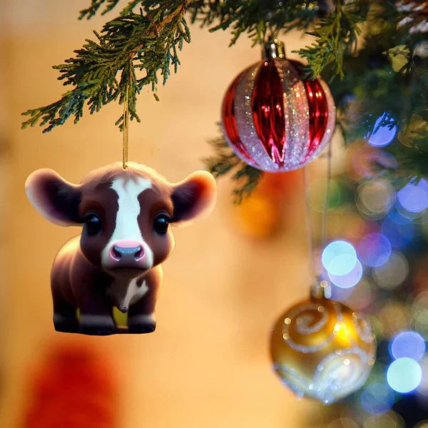 CowDecor Cartoon Kuh Weihnachtsbaum-Anhänger