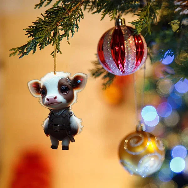 CowDecor Cartoon Kuh Weihnachtsbaum-Anhänger