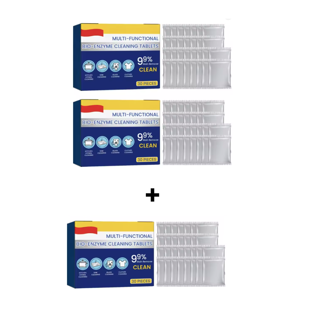 TotalClean Bio-Enzym Reinigungstabletten, Multi-Aktion Fleckenentferner