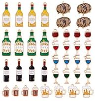 Oktoberfest Charm Anhänger Bier & Wein, DIY-Schmuck 40er-Set