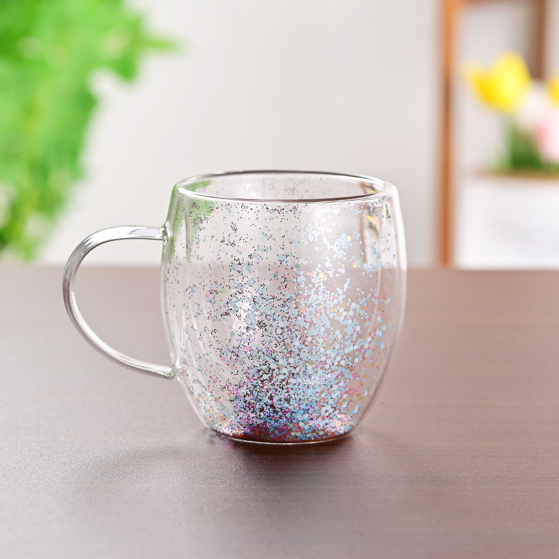CrystalMug Doppelwandiges Glas, Isolierender Kaffeebecher