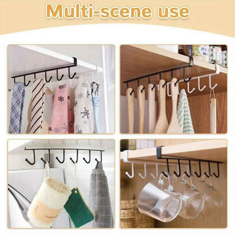 ShelfHooks – Hängeregal mit 6 Haken für Küche und Kleiderschrank, 2er Set