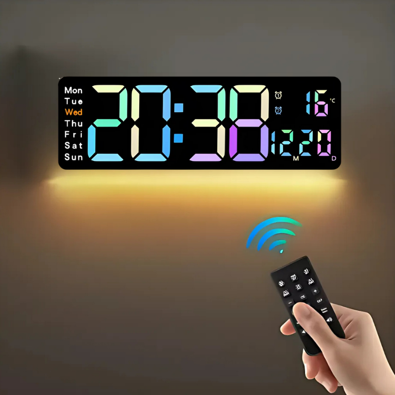 DigitalClock Detailansicht mit Fernbedienung
