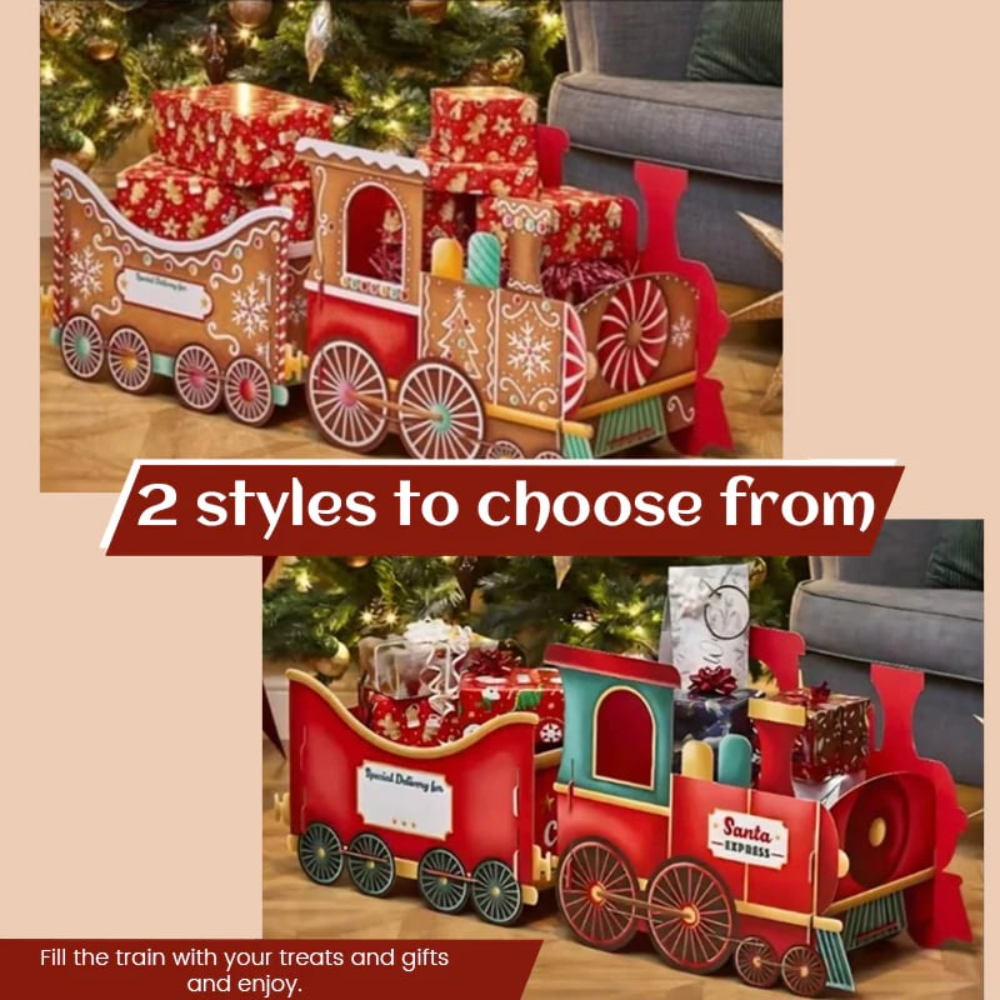 Weihnachts-Geschenkzug Lebkuchen-Design – Personalisierbare Zugdeko