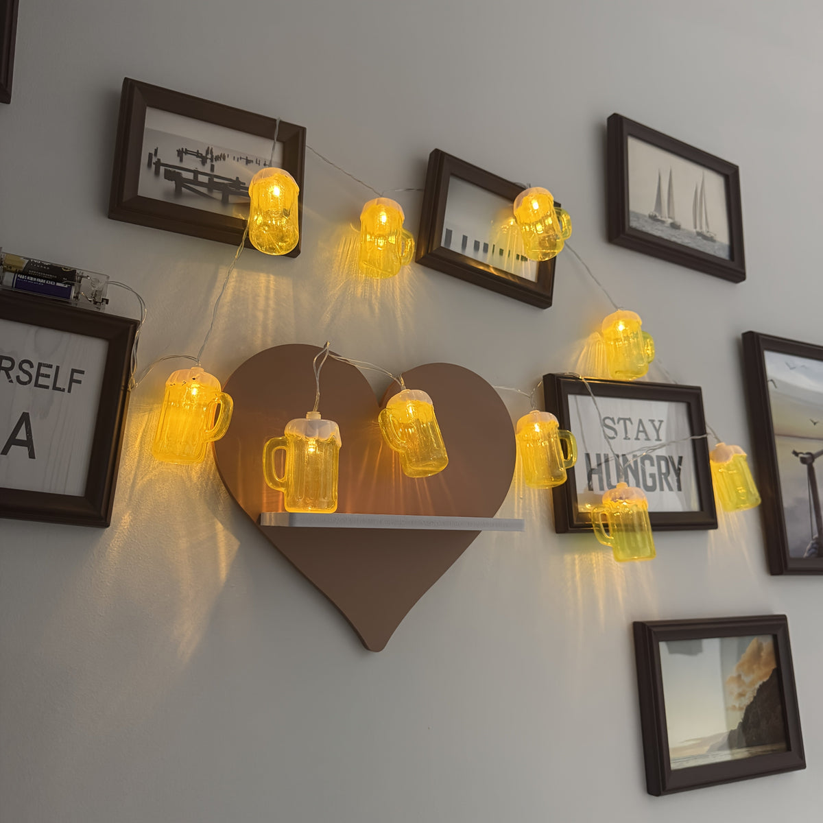 Oktoberfest Deko LED Bierkrug Lichterkette, 2er-Set
