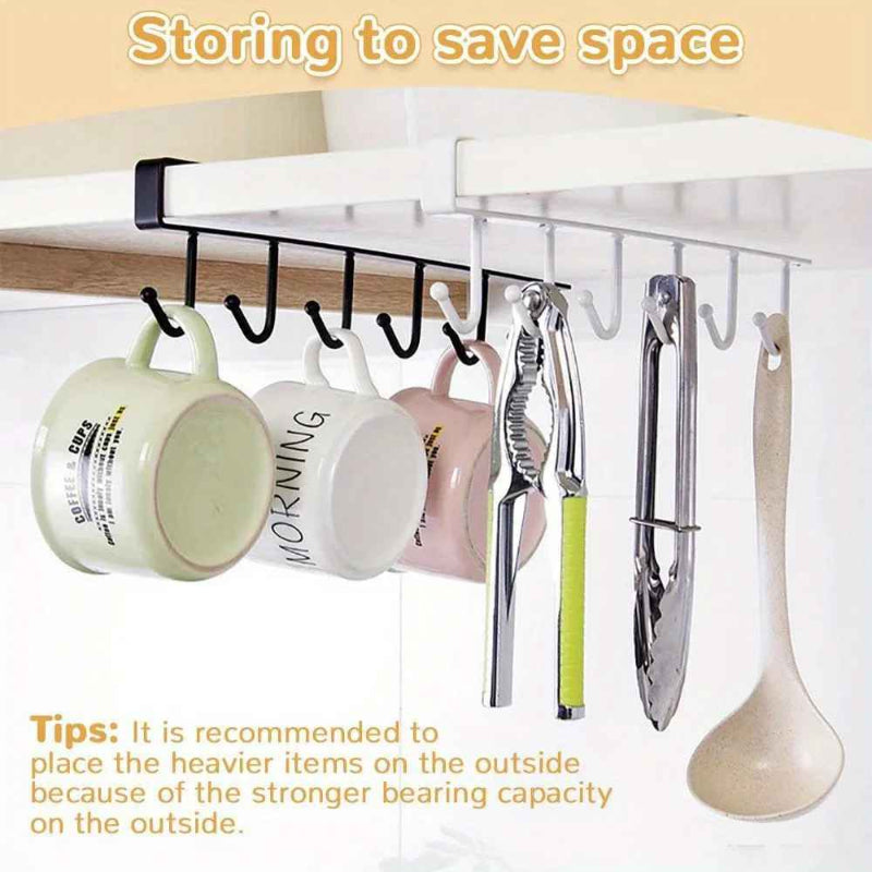 ShelfHooks – Hängeregal mit 6 Haken für Küche und Kleiderschrank, 2er Set