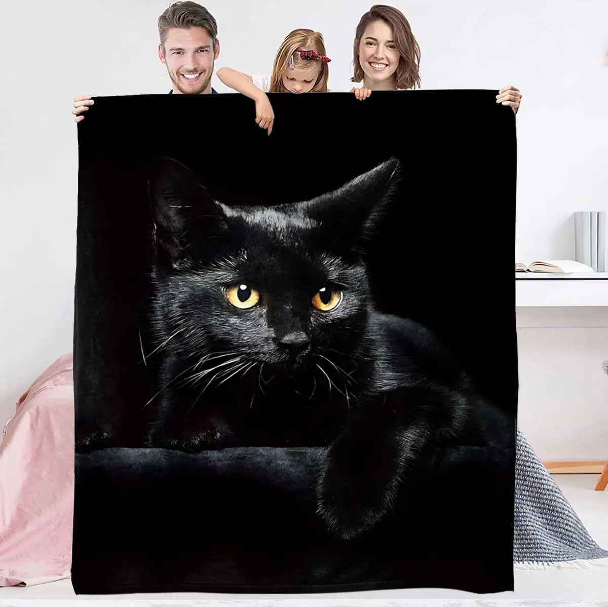 CozyBlanket Kuscheldecke Katzenmotiv, Ultraweiches Flanell