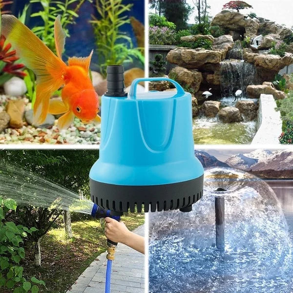AquaPump Tauchpumpe im Einsatz für Aquarium, Gartenteich, Bewässerung und Springbrunnen