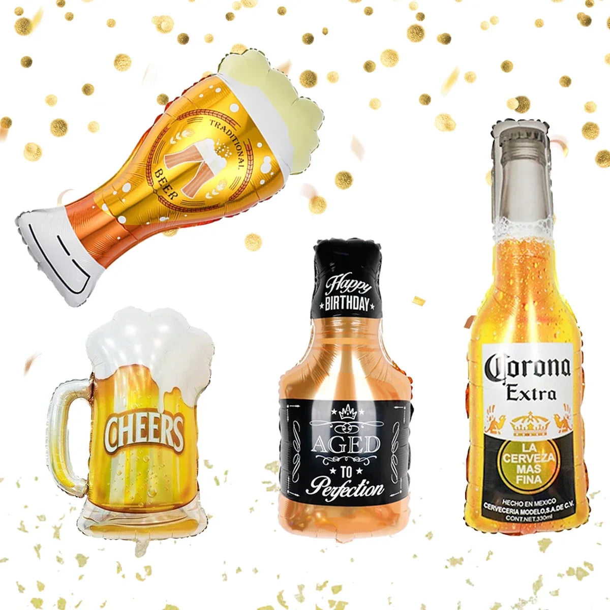 Oktoberfest Flaschenballons Bier & Whisky, Partydeko 4 Varianten