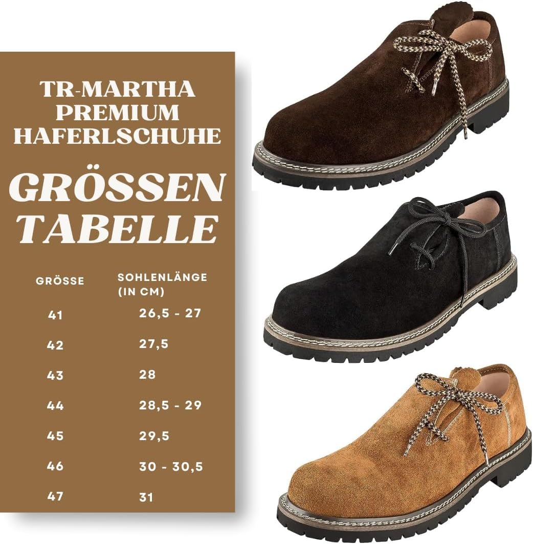Haferlschuhe Herren Oktoberfest, Trachtenschuhe Wildleder Schwarz