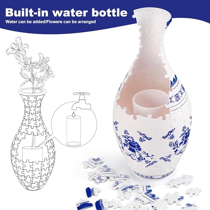 PuzzleVase 160-Teiliges 3D-Puzzle Als Blumenvase