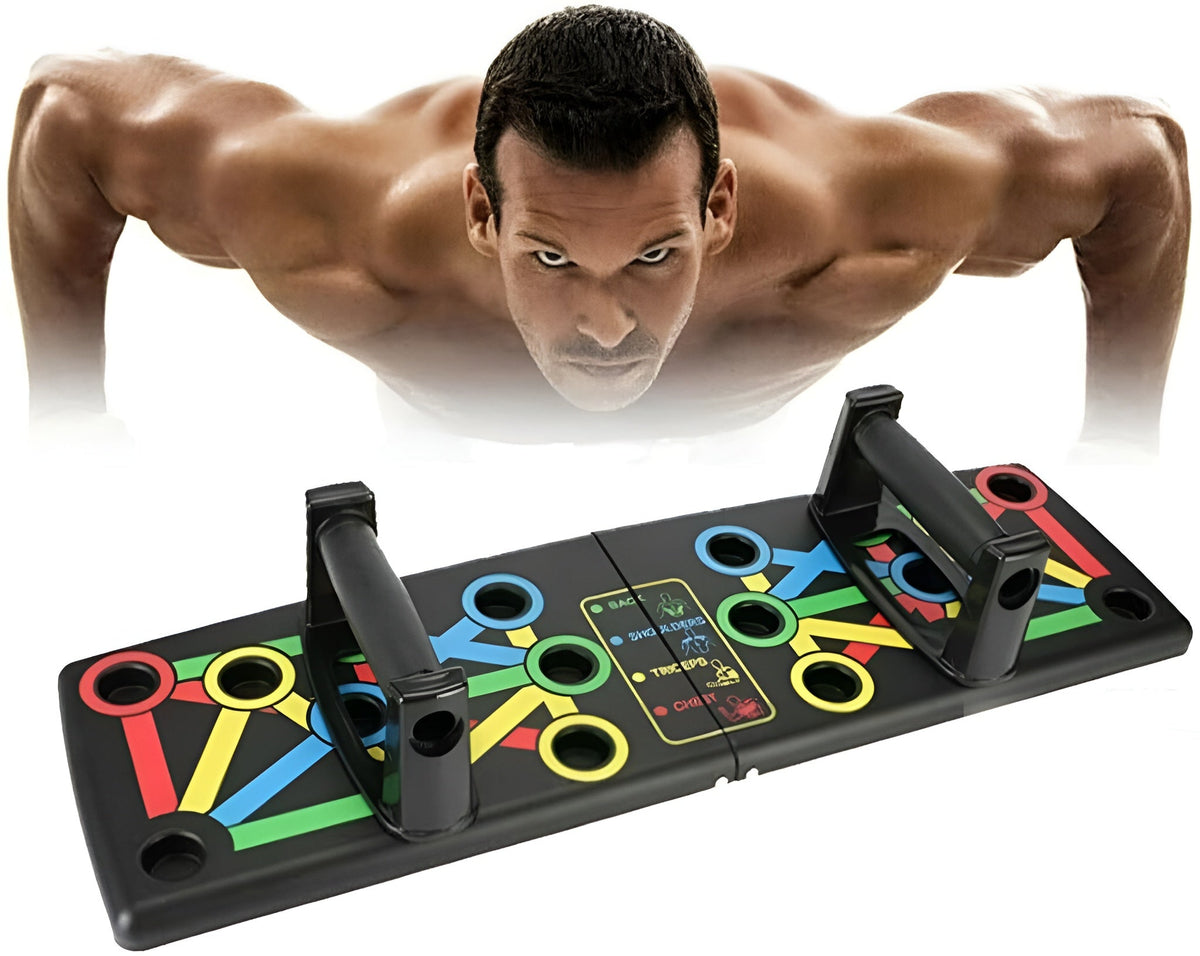 MuscleBoard Push-Up Trainingsbrett, Farbcodiertes System Faltbar