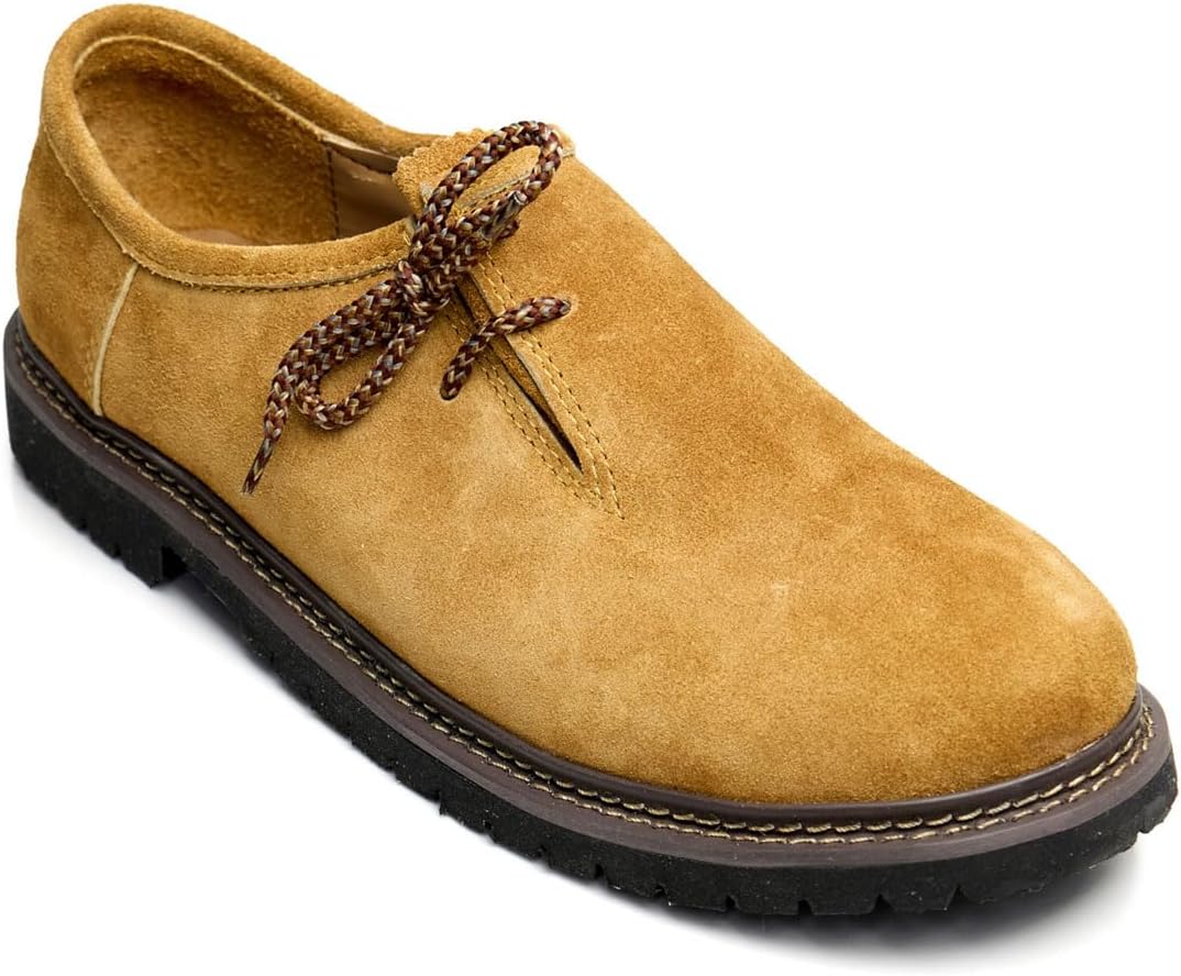 Haferlschuhe Herren Oktoberfest, Trachtenschuhe Leder Dunkelbraun