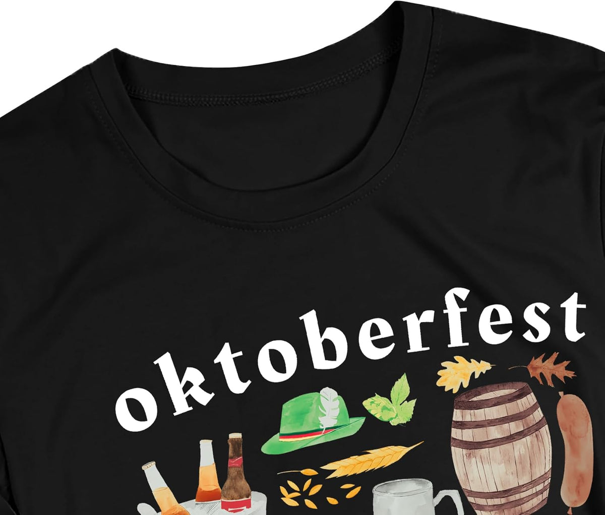 Oktoberfest T-Shirt Herren, Print Shirt Bierkrug & Brezn