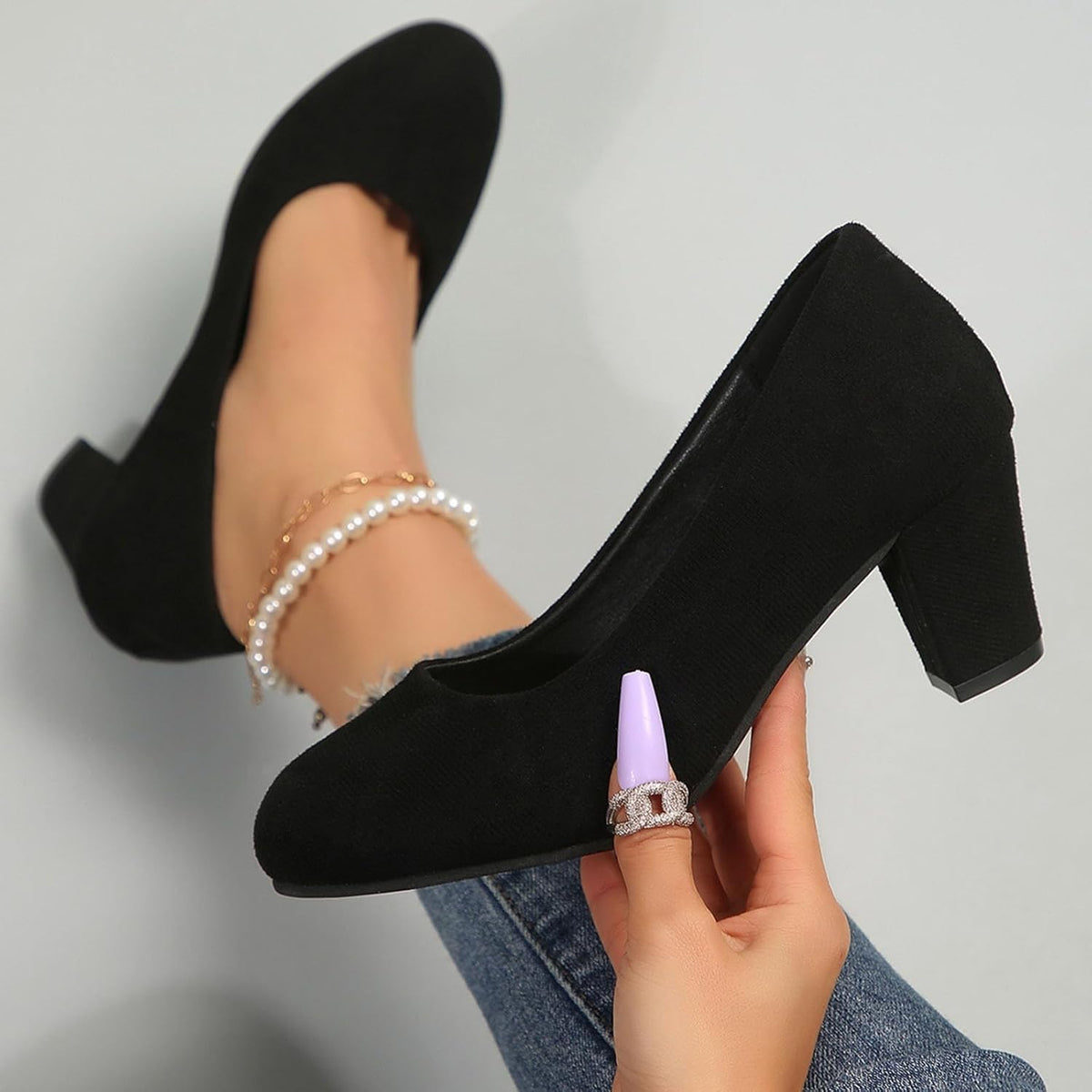 Trachtenschuhe Damen Oktoberfest, Samt Pumps Leopardenmuster