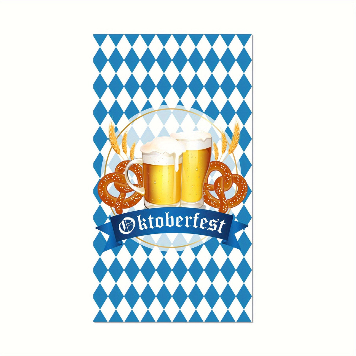 Oktoberfest Servietten Papier, Bayerisches Rautenmuster 120 Stück