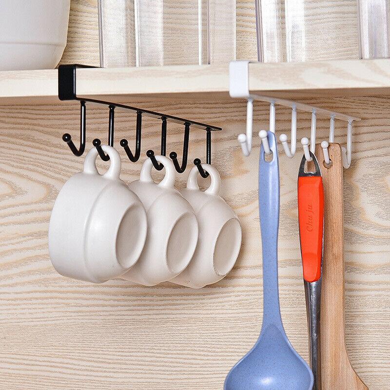 ShelfHooks – Hängeregal mit 6 Haken für Küche und Kleiderschrank, 2er Set