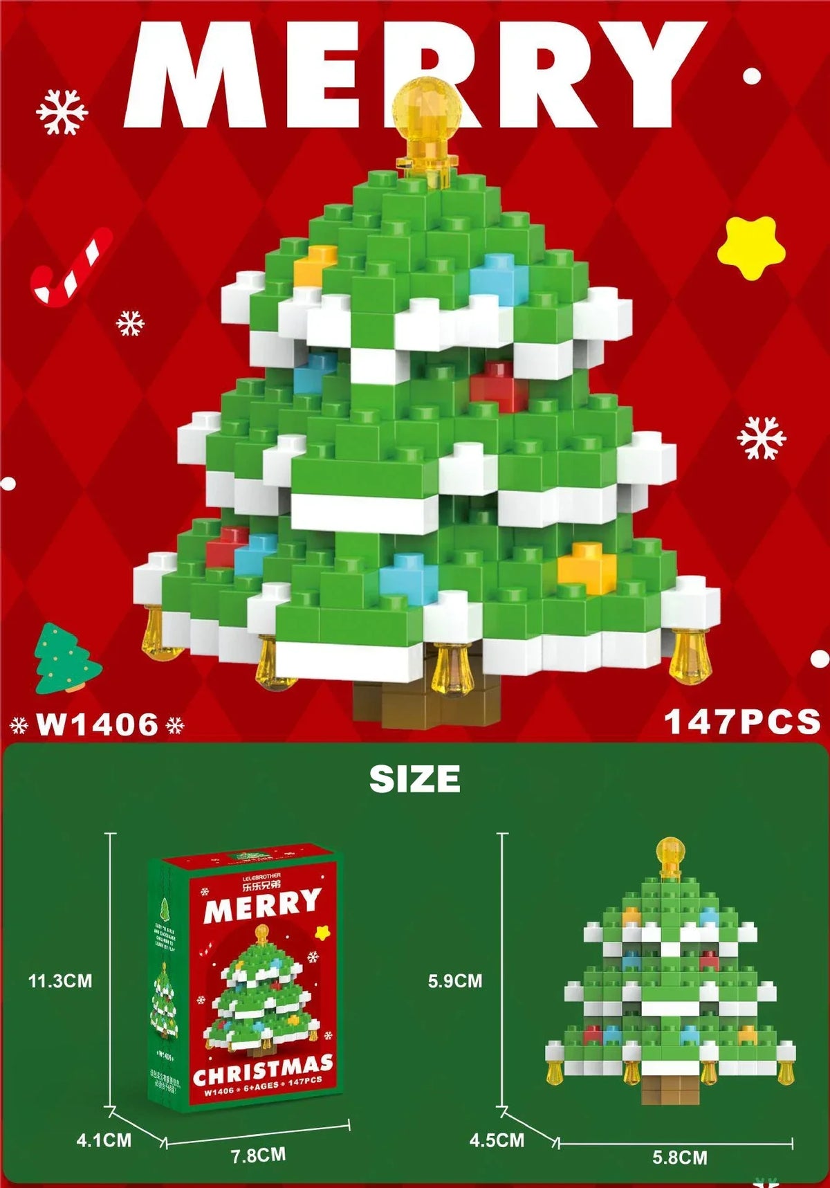 Weihnachts-Mikrobausteine 2er-Set – Bastelspaß für Kinder