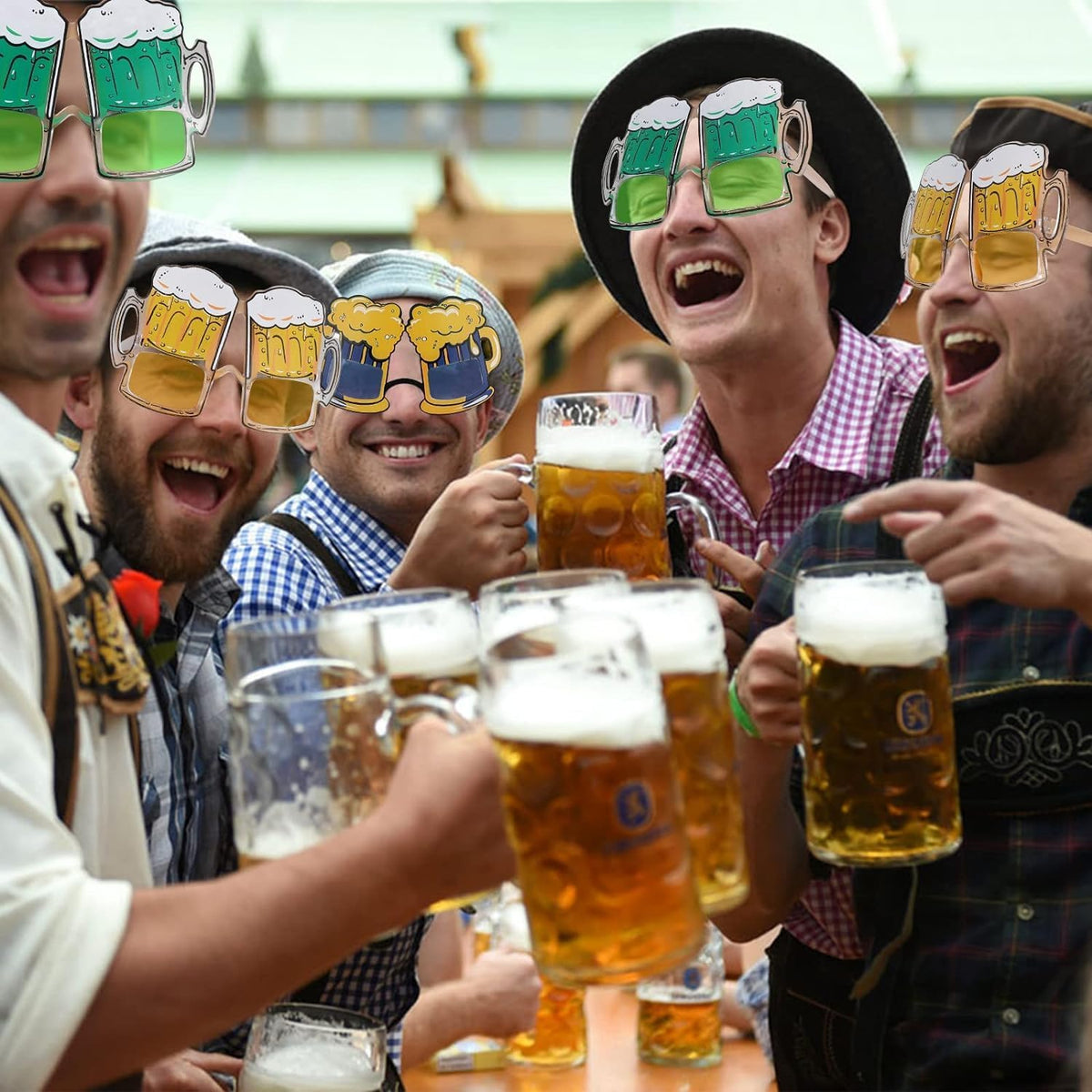 Oktoberfest Partybrillen Bierkrug-Form, 9er-Set