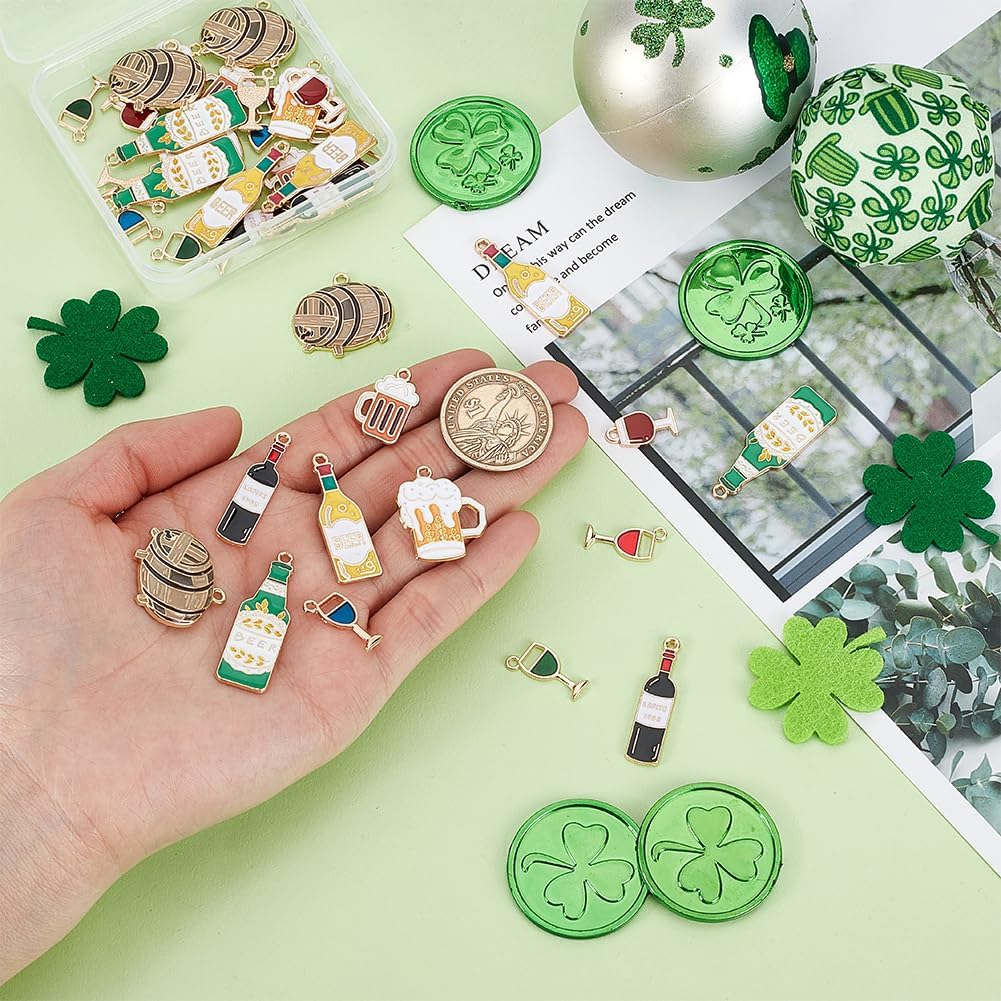 Oktoberfest Charm Anhänger Bier & Wein, DIY-Schmuck 40er-Set