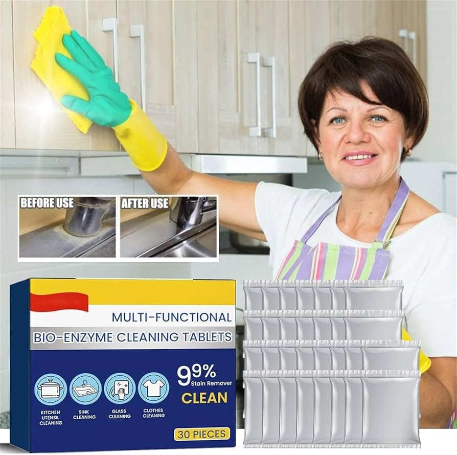 TotalClean Bio-Enzym Reinigungstabletten, Multi-Aktion Fleckenentferner