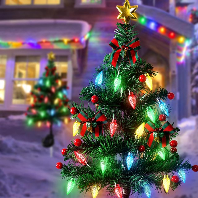 MiniTree – Solarbetriebene LED Weihnachtsbäumchen für Wege
