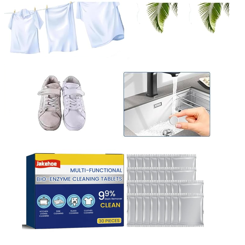 TotalClean Bio-Enzym Reinigungstabletten, Multi-Aktion Fleckenentferner