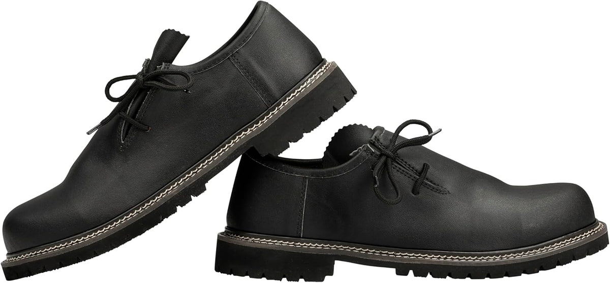 Haferlschuhe Herren Oktoberfest, Trachtenschuhe Wildleder Schwarz
