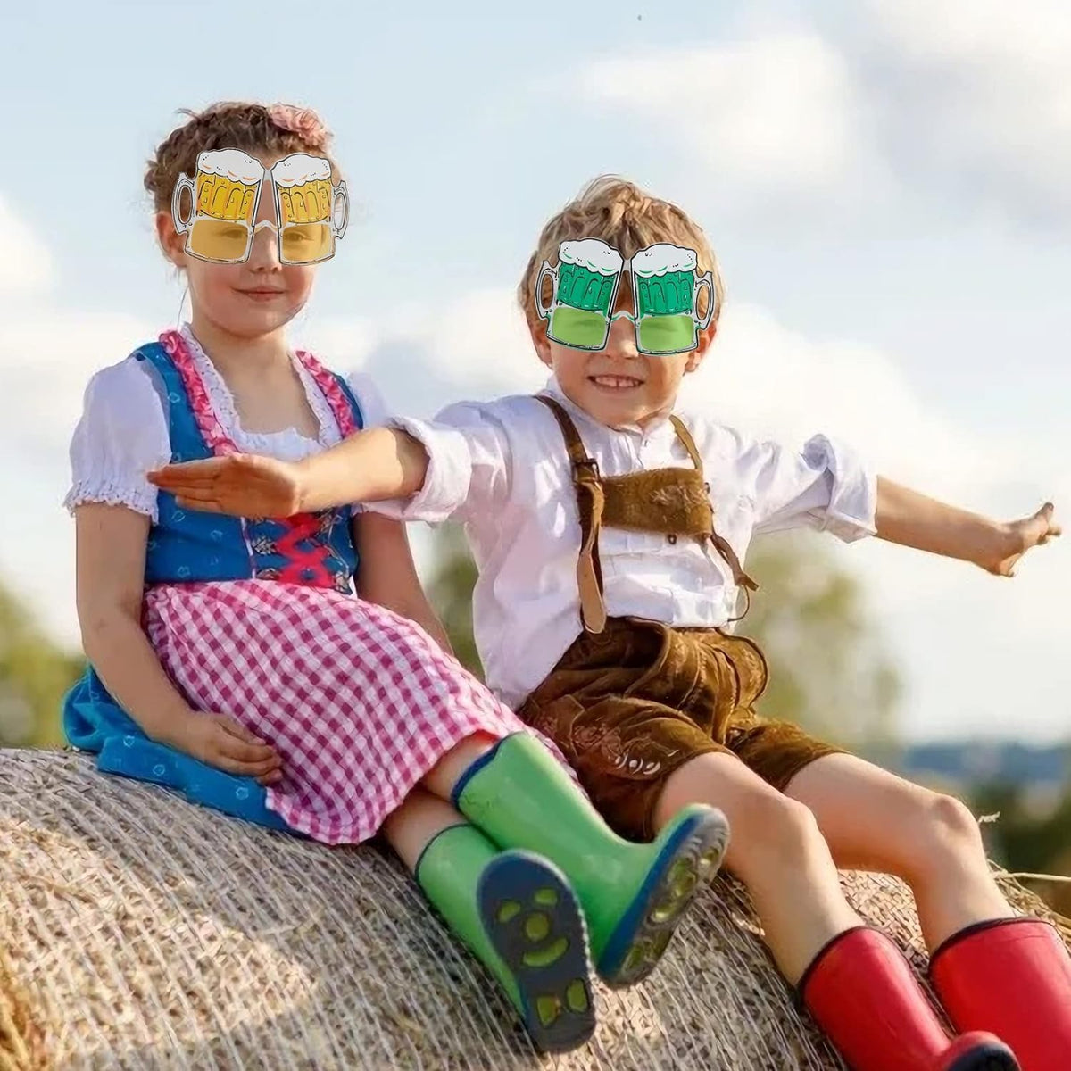 Oktoberfest Partybrillen Bierkrug-Form, 9er-Set
