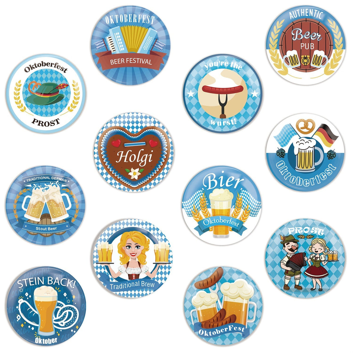 Oktoberfest Accessoires-Set, Armbänder & Anstecker Partyzubehor