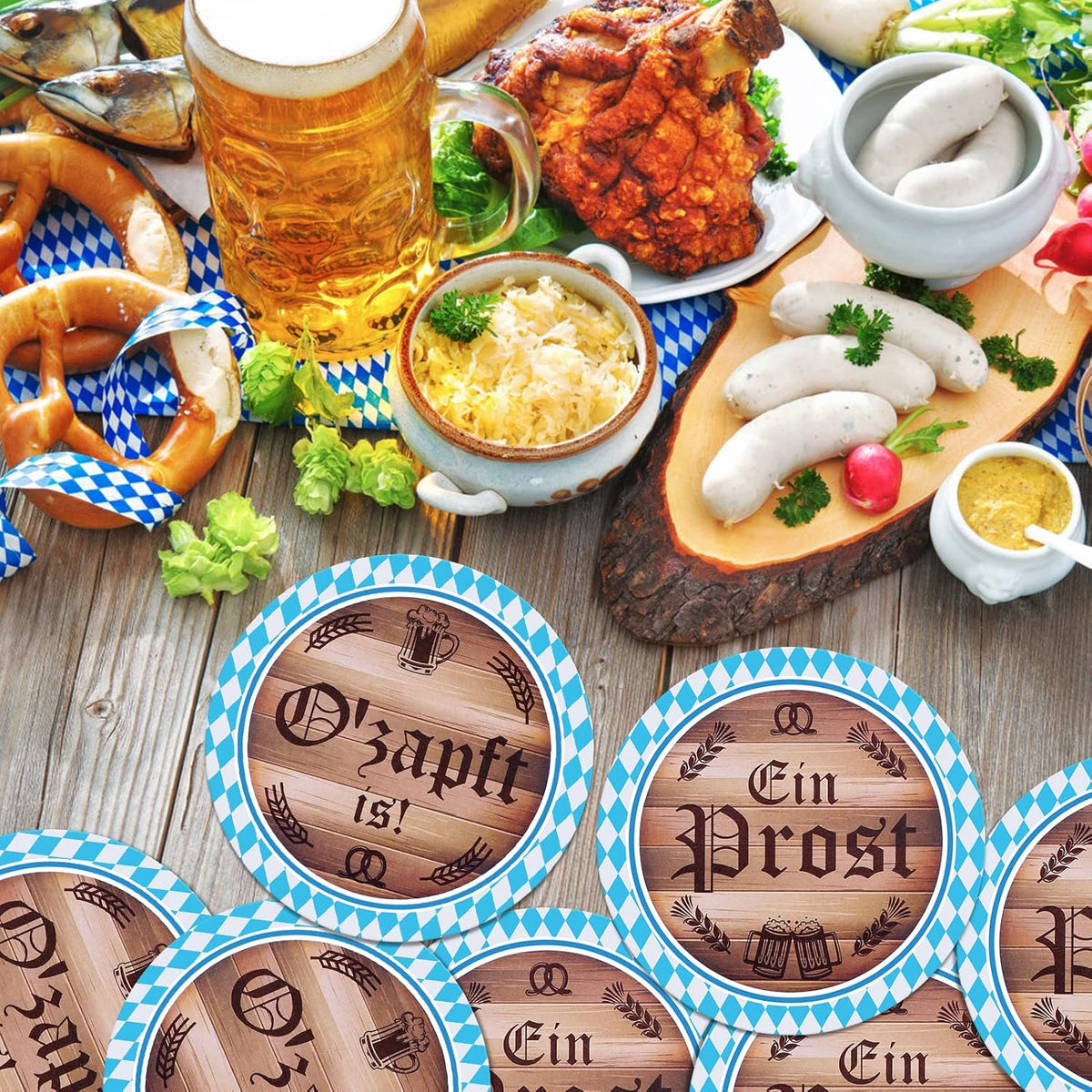 Oktoberfest Bierdeckel Set, O'zapft is 48-teilig