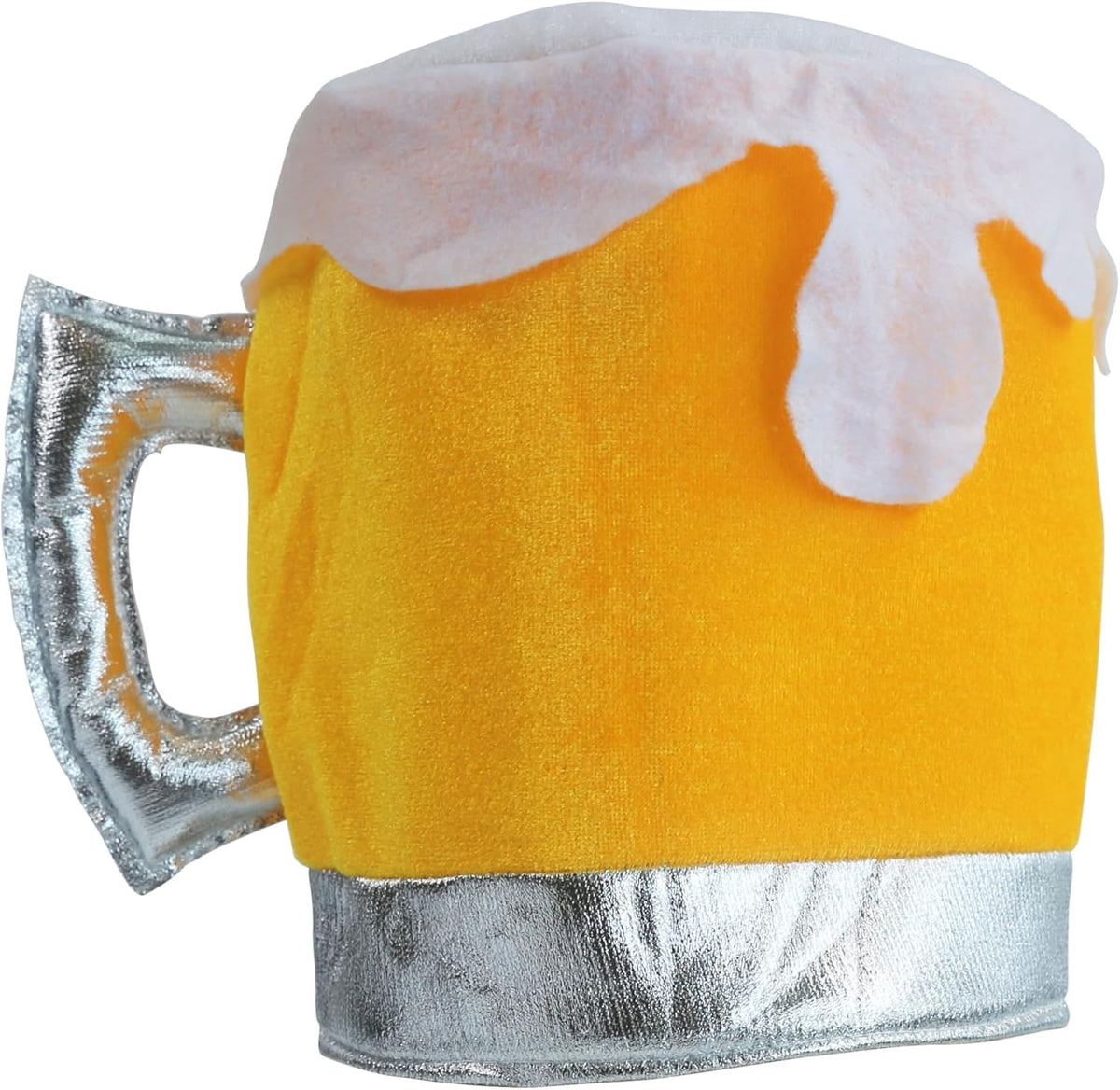 Oktoberfest Bierkrug-Hut Gelb, Partyhut mit Schaumkrone