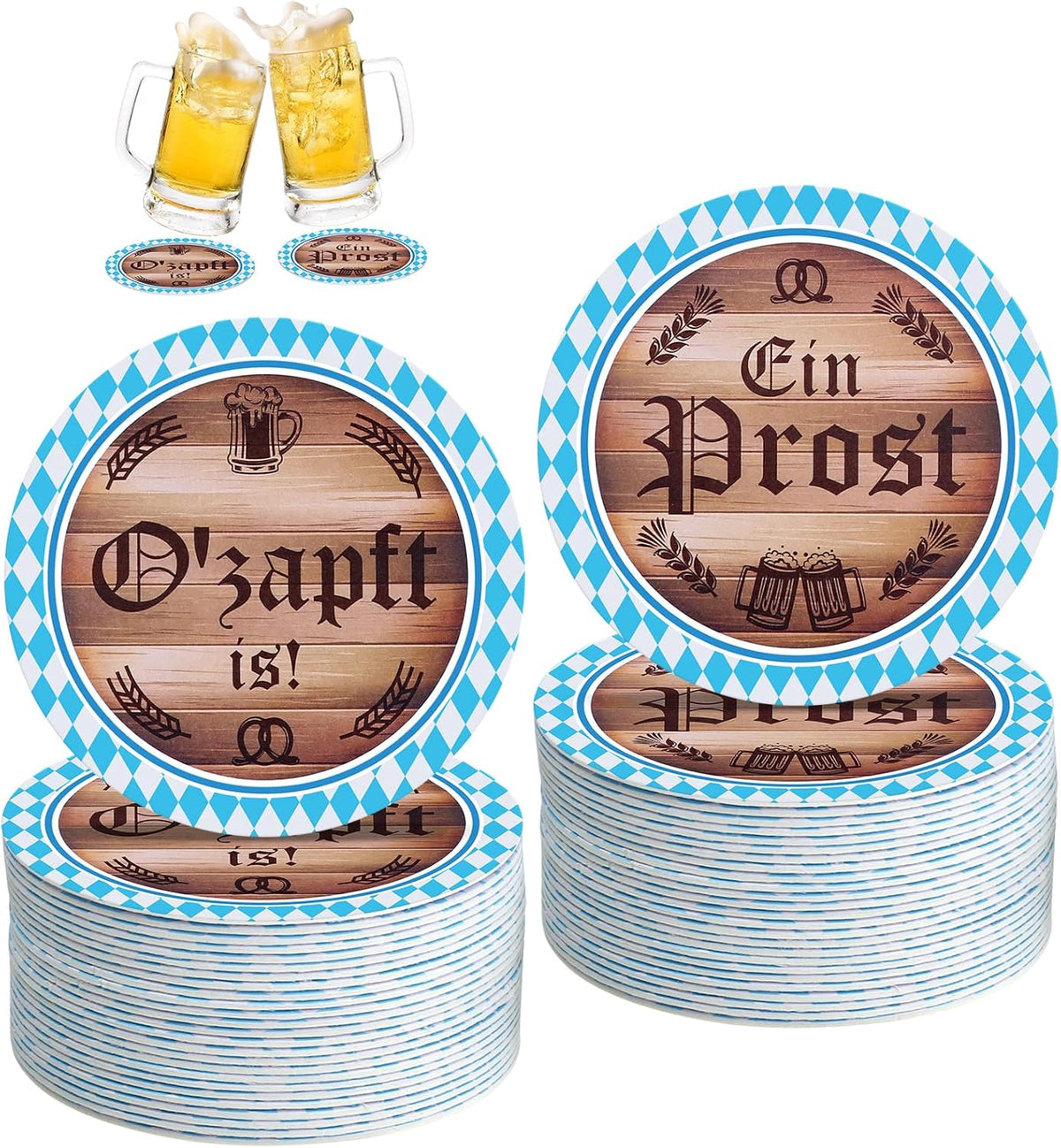 Oktoberfest Bierdeckel Set, O'zapft is 48-teilig