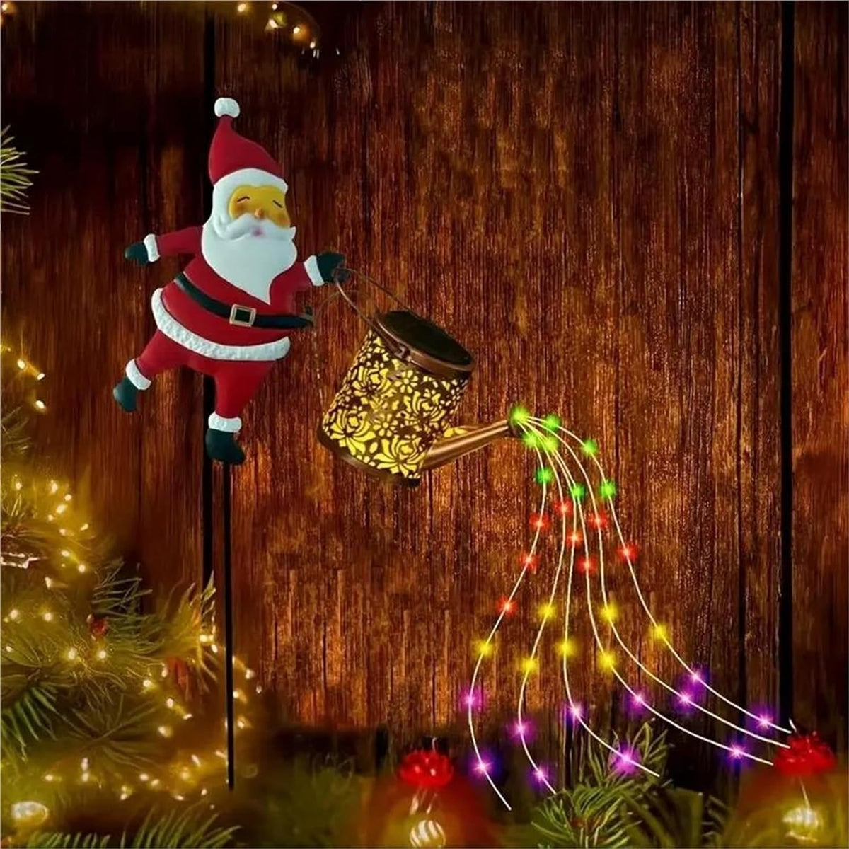 SantaKettle – Solarbetriebene Weihnachtsmann-Gartenleuchte