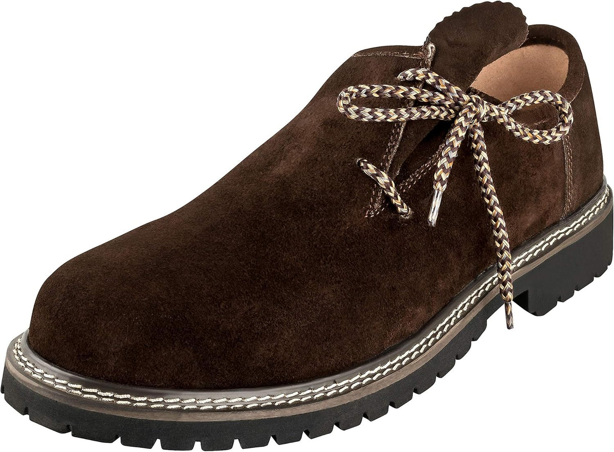 Haferlschuhe Herren Oktoberfest, Trachtenschuhe Wildleder Schwarz