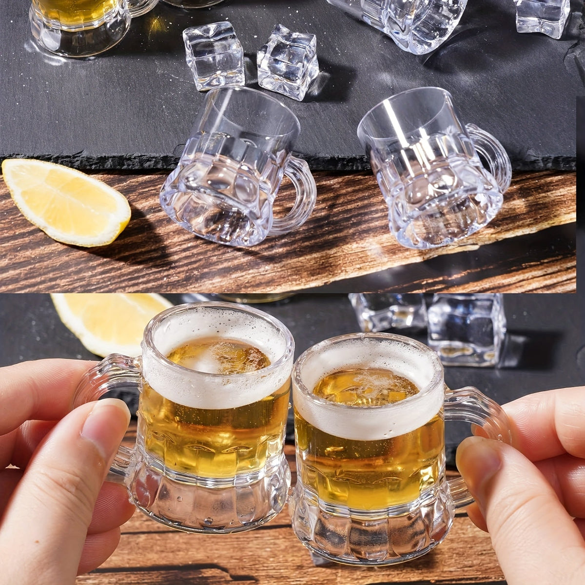 Mini Bierkrüge Oktoberfest Shotgläser, Klar Kunststoff 30er-Set