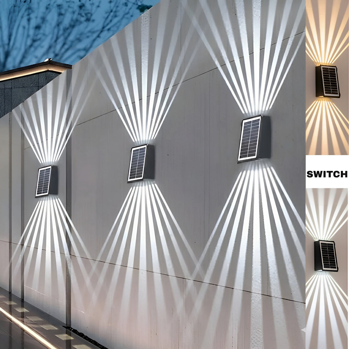 WallLight – Solarbetriebene LED Wandleuchte, Doppelt Beschattet