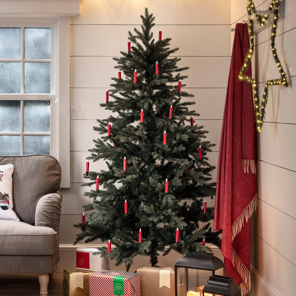 LED-Weihnachtsbaumkerzen Set – 20er rot