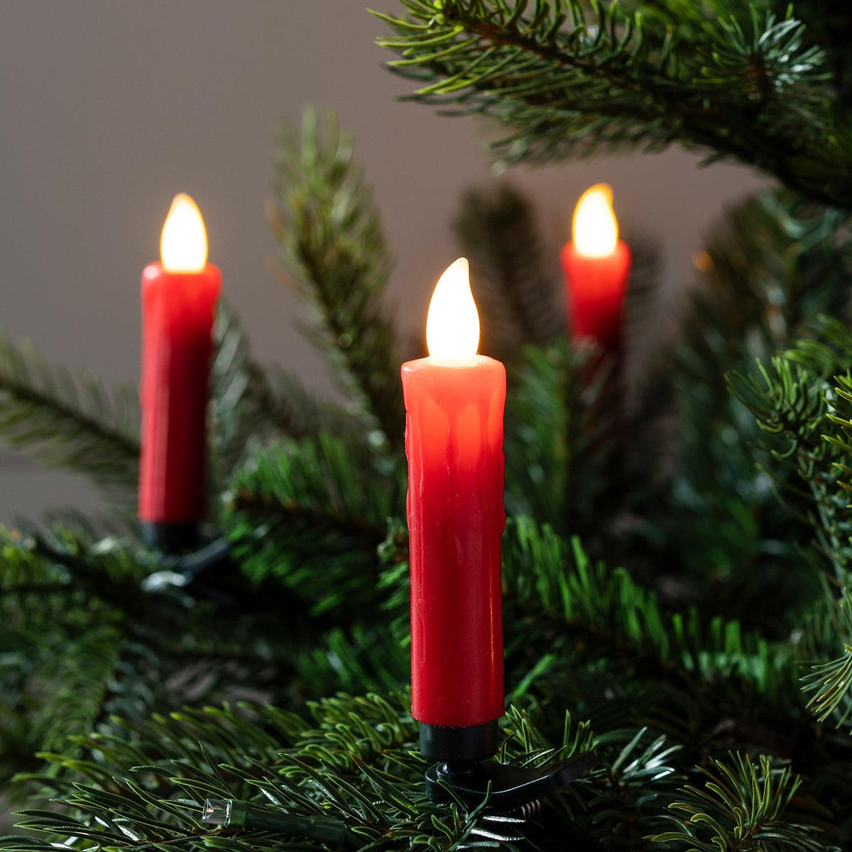 LED-Weihnachtsbaumkerzen Set – 20er rot