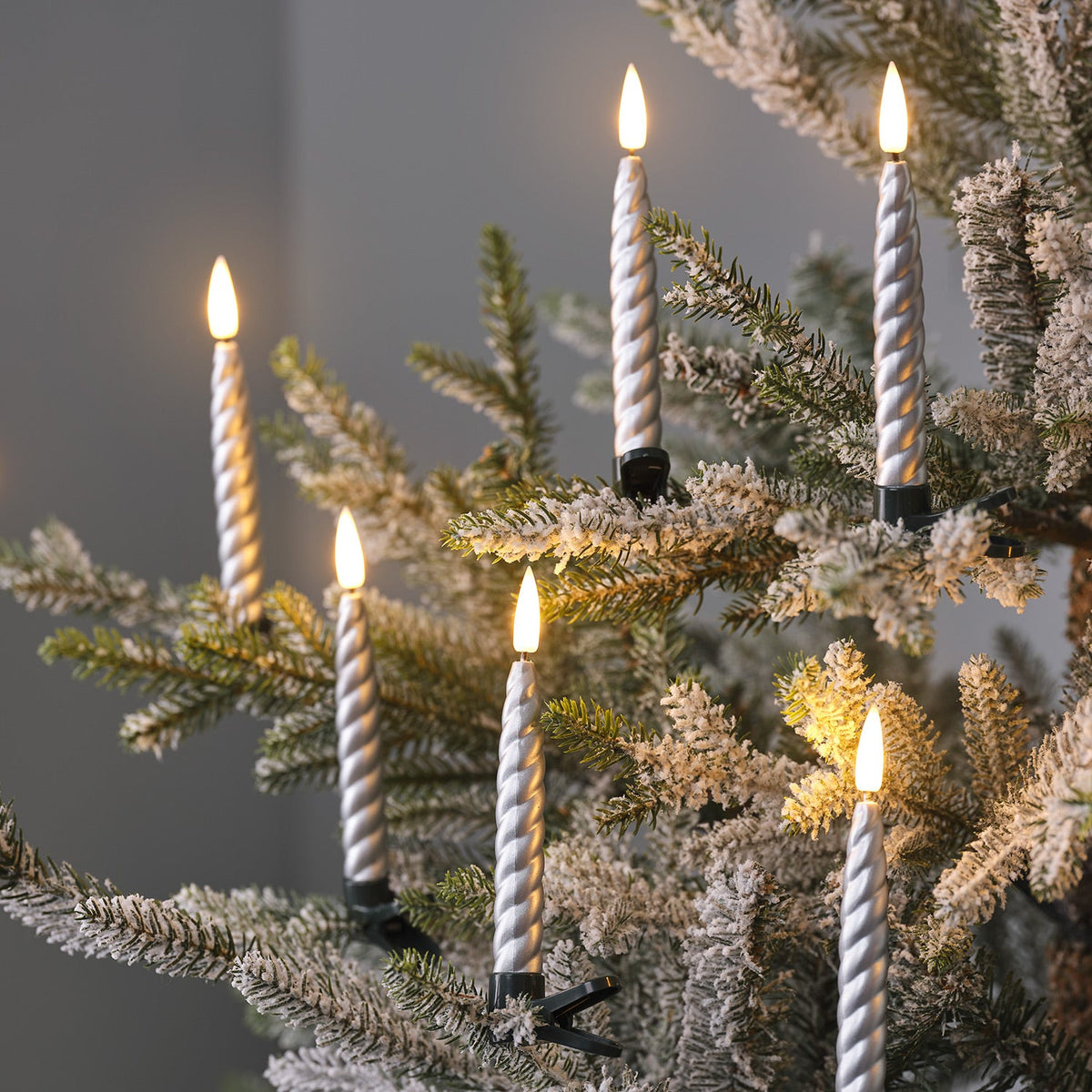 LED-Weihnachtsbaumkerzen Silber Set – 10er