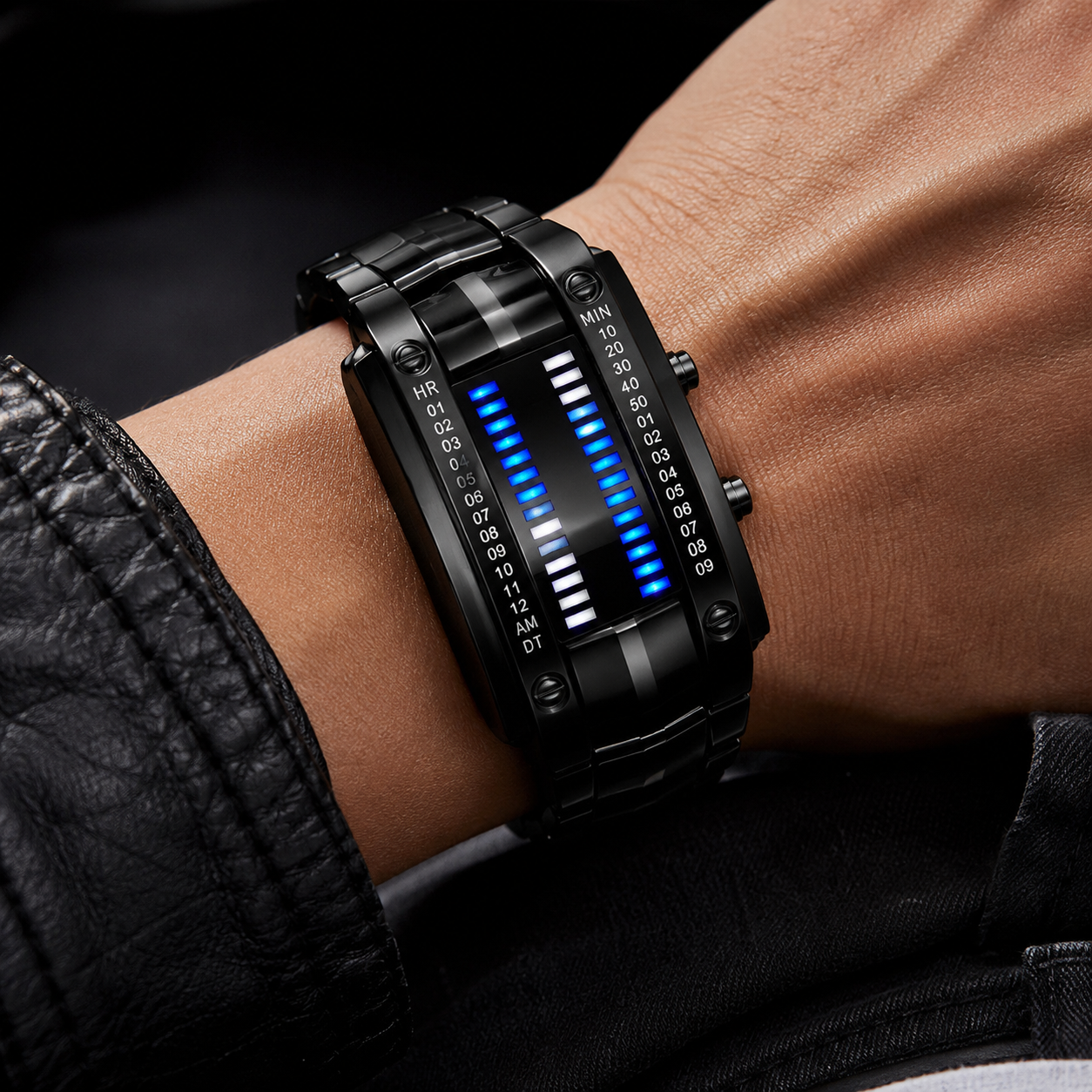 LED-Armbanduhr, Digital, Futuristisches Design