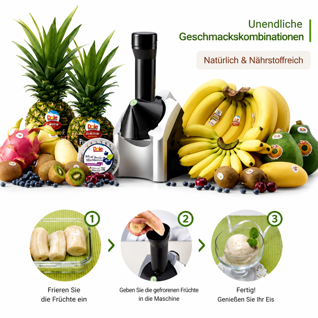 Eismaschine – Für Eis, Sorbet & Frozen Yogurt, Einfache Bedienung