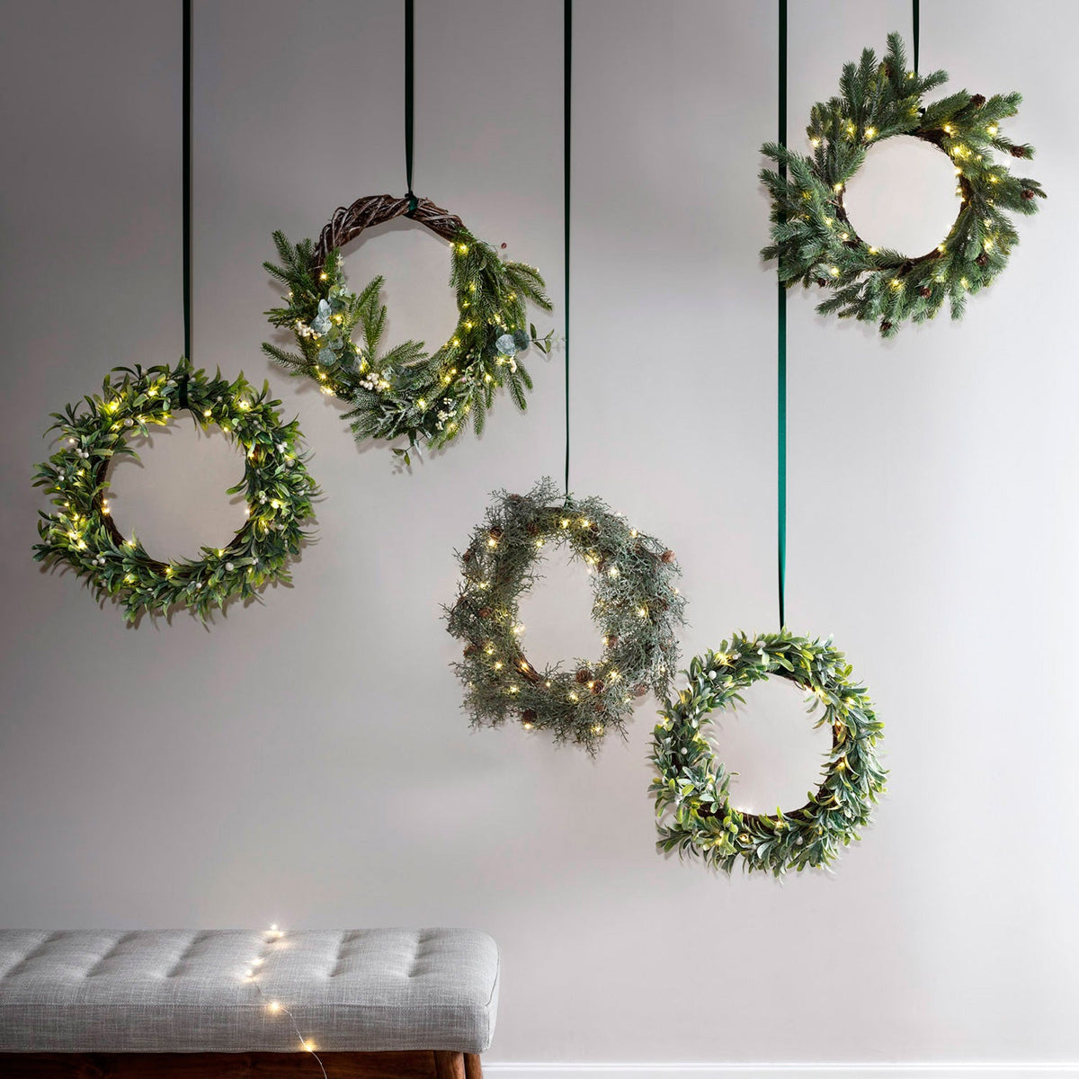 LED Mistelzweig-Kranz – Weihnachtsdeko 50cm